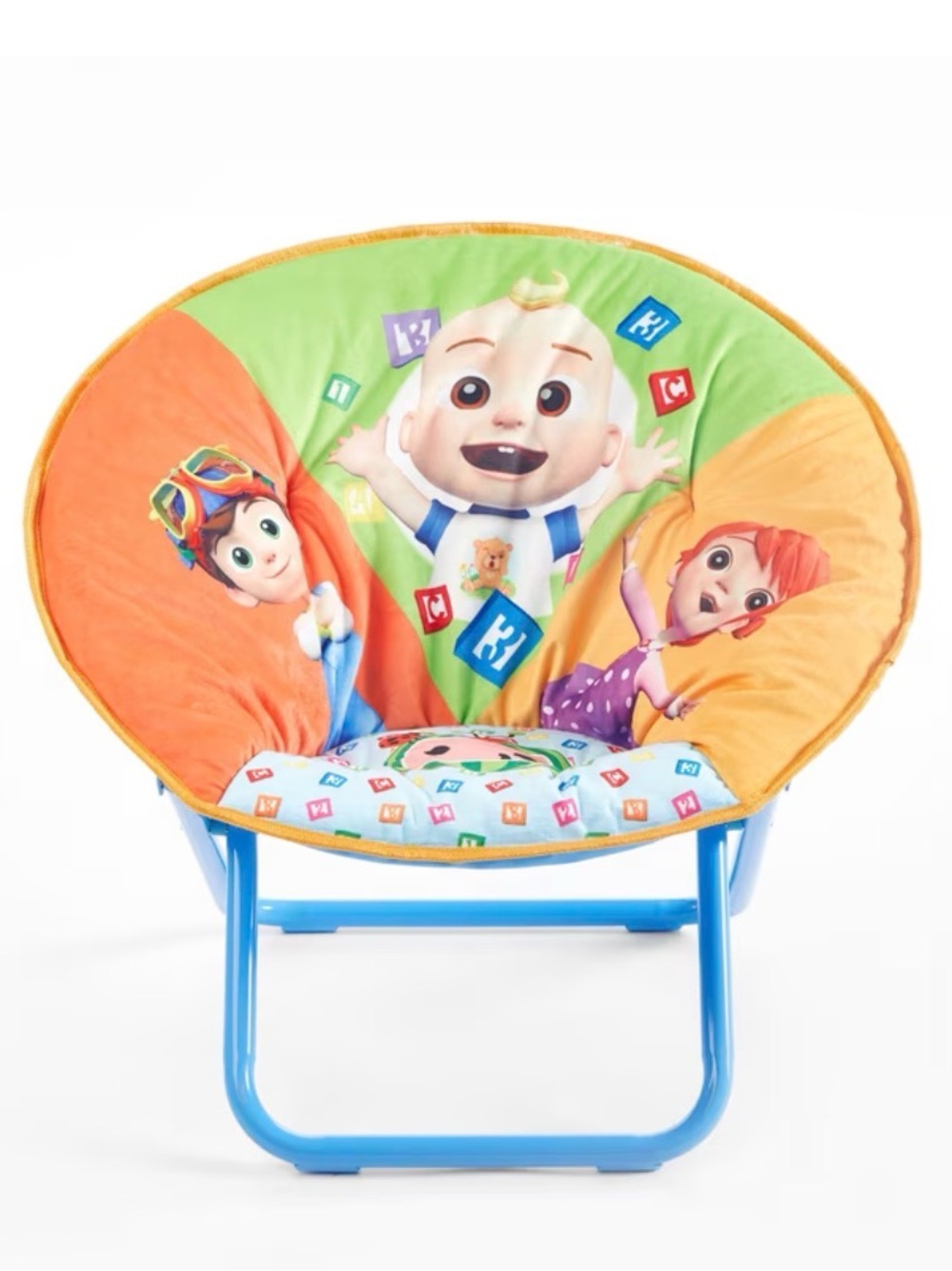 Kids Cocomelon Folding Character Chair - Blue Frame, Multicolor Seat